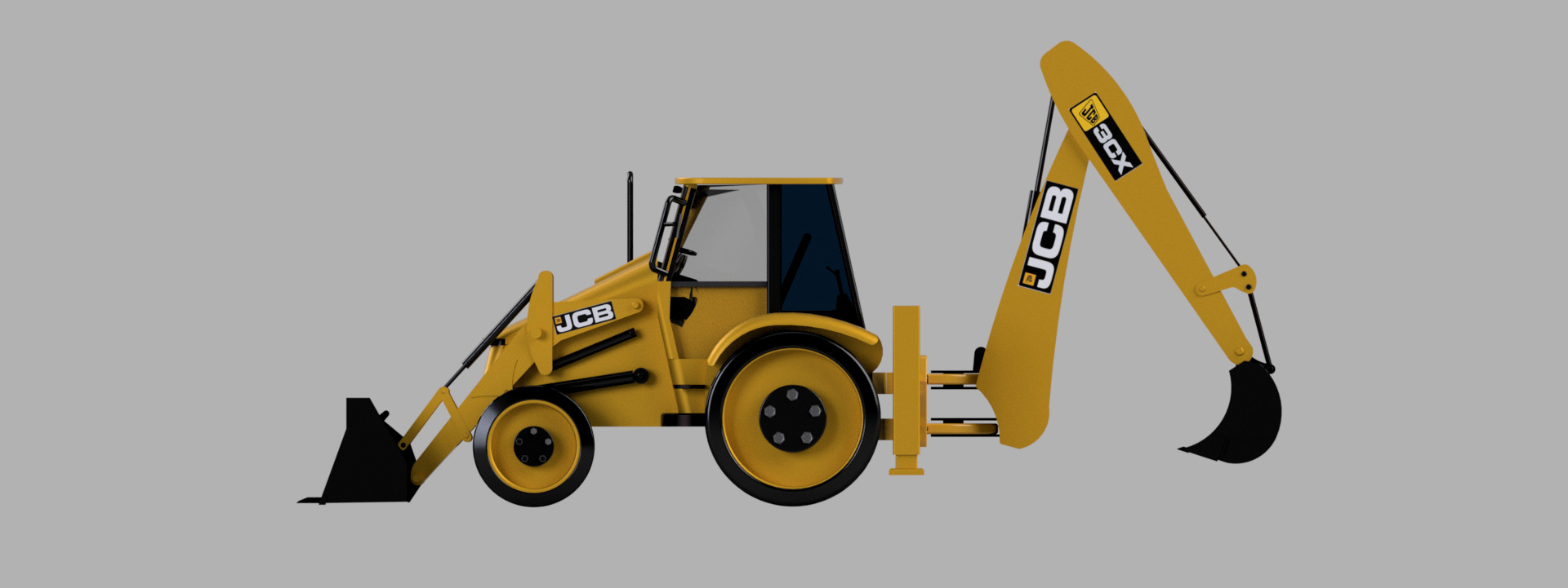 JCB 3D Model - Mechanical Design - STL and STEP Files 3D print model_1