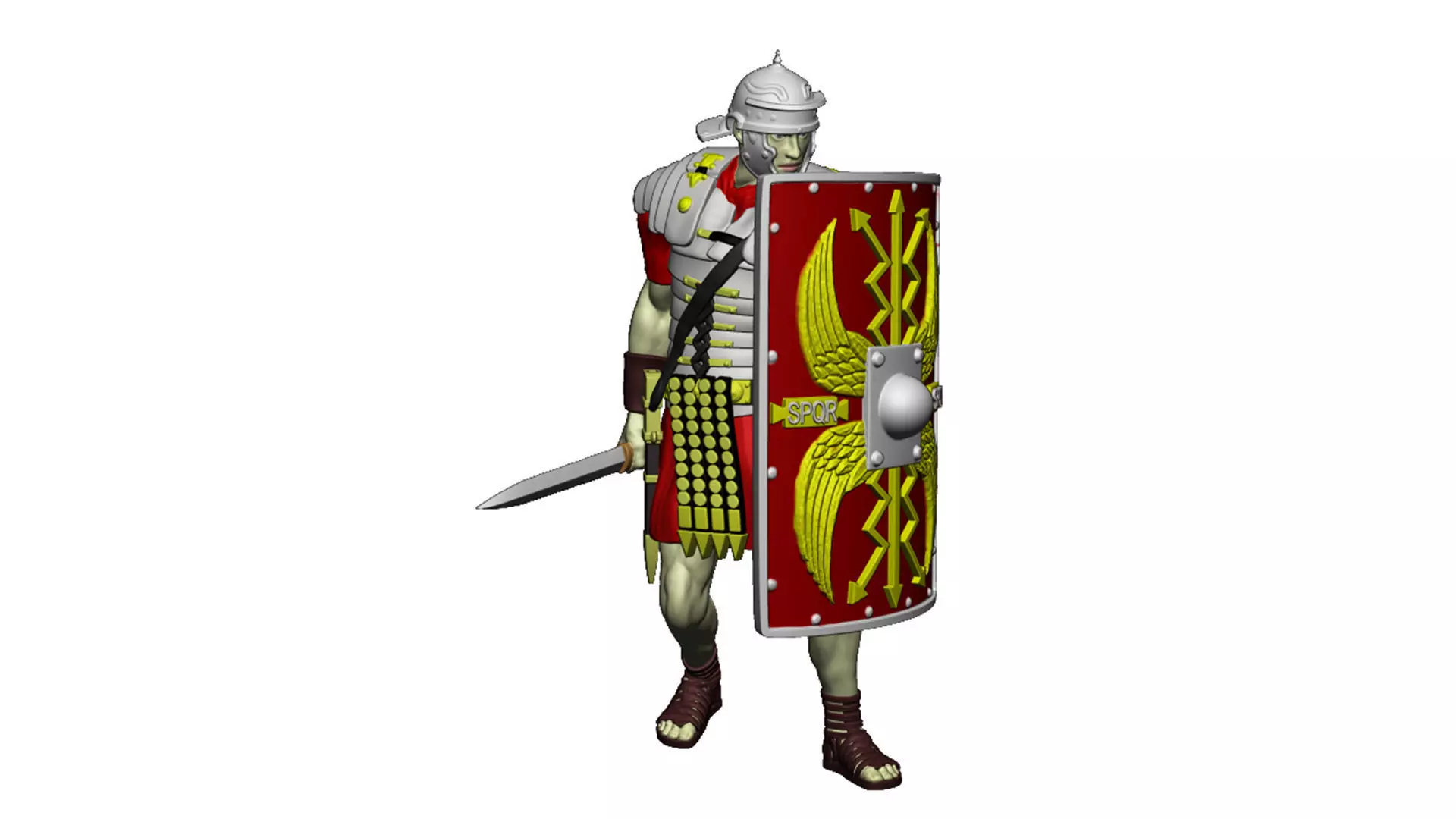 LEGIONARY TESTUDO 5 SPEAR CORNER 3D print model_0