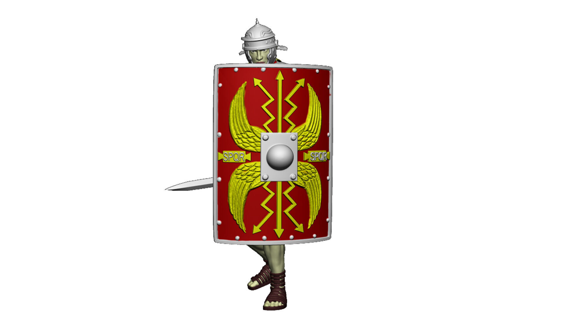 LEGIONARY TESTUDO 5 SPEAR CORNER 3D print model_6