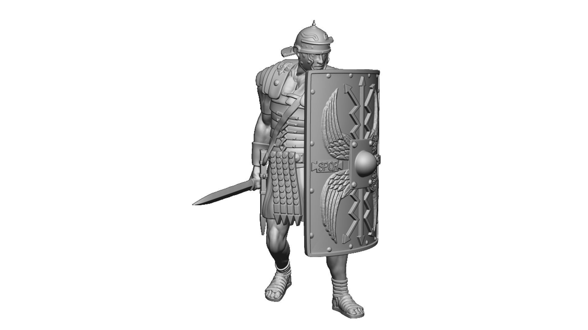 LEGIONARY TESTUDO 5 SPEAR CORNER 3D print model_3