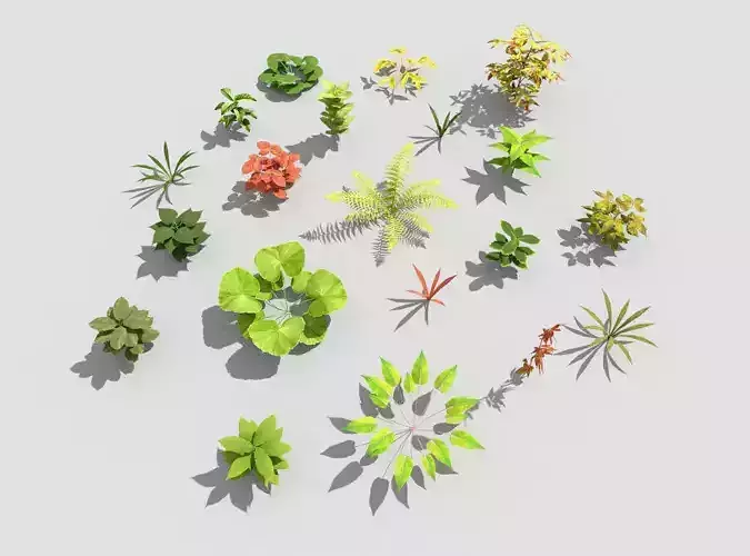 low poly foliage pack