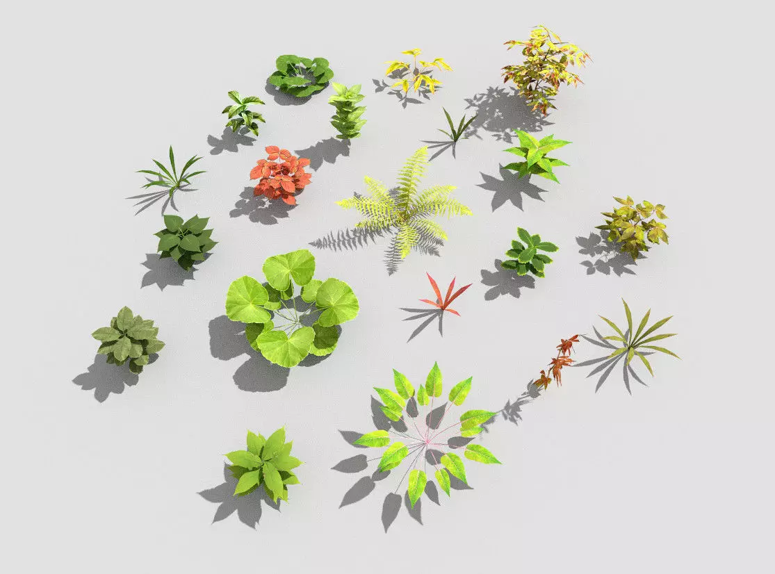 low poly foliage pack Low-poly 3D model