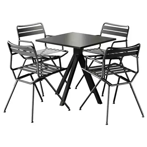 Billiani Grapevine Table and Zanotta Dan Chair with armrests 3D model