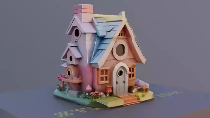 Little Dream House 3D Printable Stylized Cartoon Home 3D print model