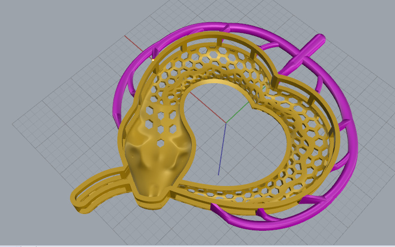 snake pendant 3D print model_2