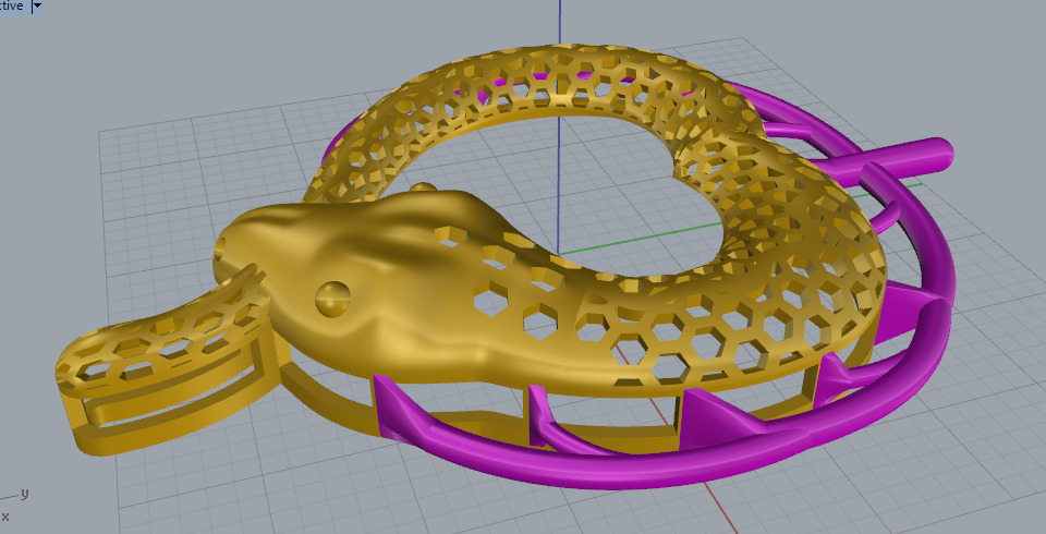 snake pendant 3D print model_1