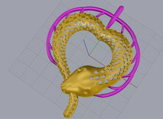 snake pendant 3D print model_0