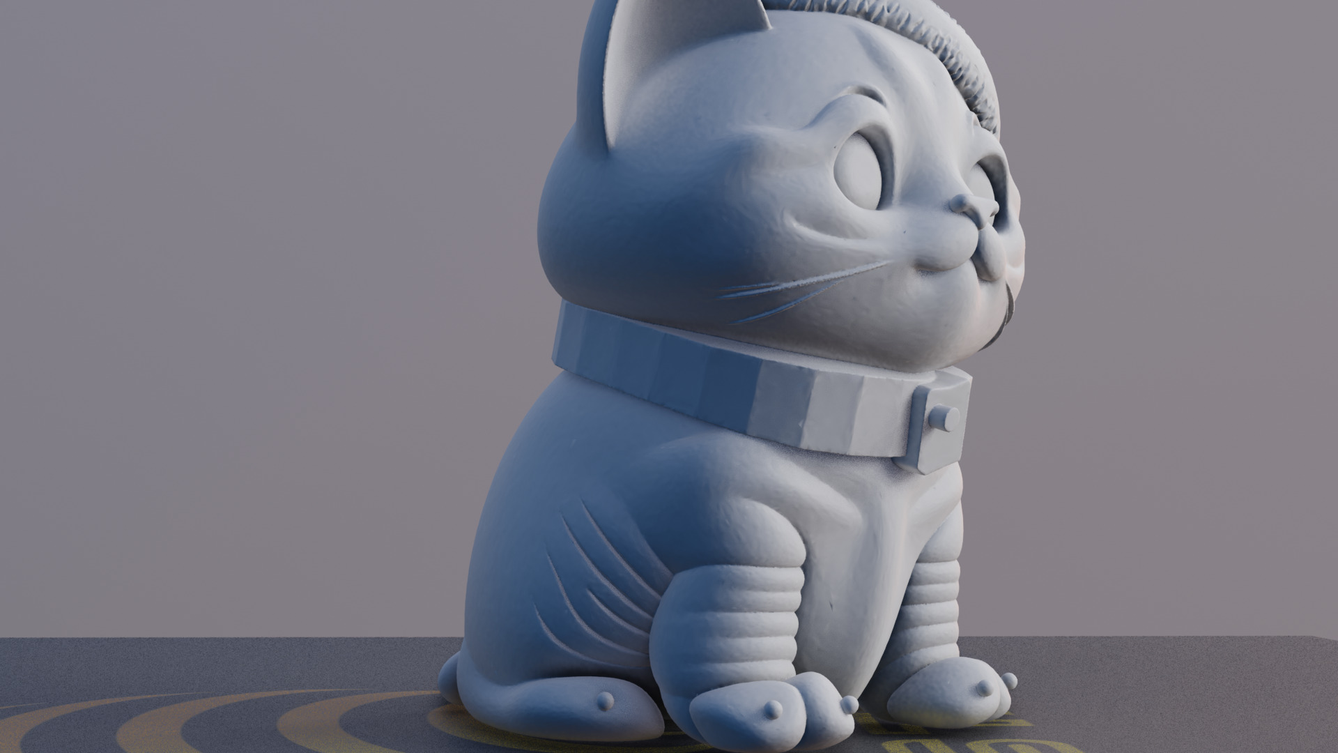 Festive Cat 3D Printable Christmas Cat Model with Santa Hat 3D print model_10