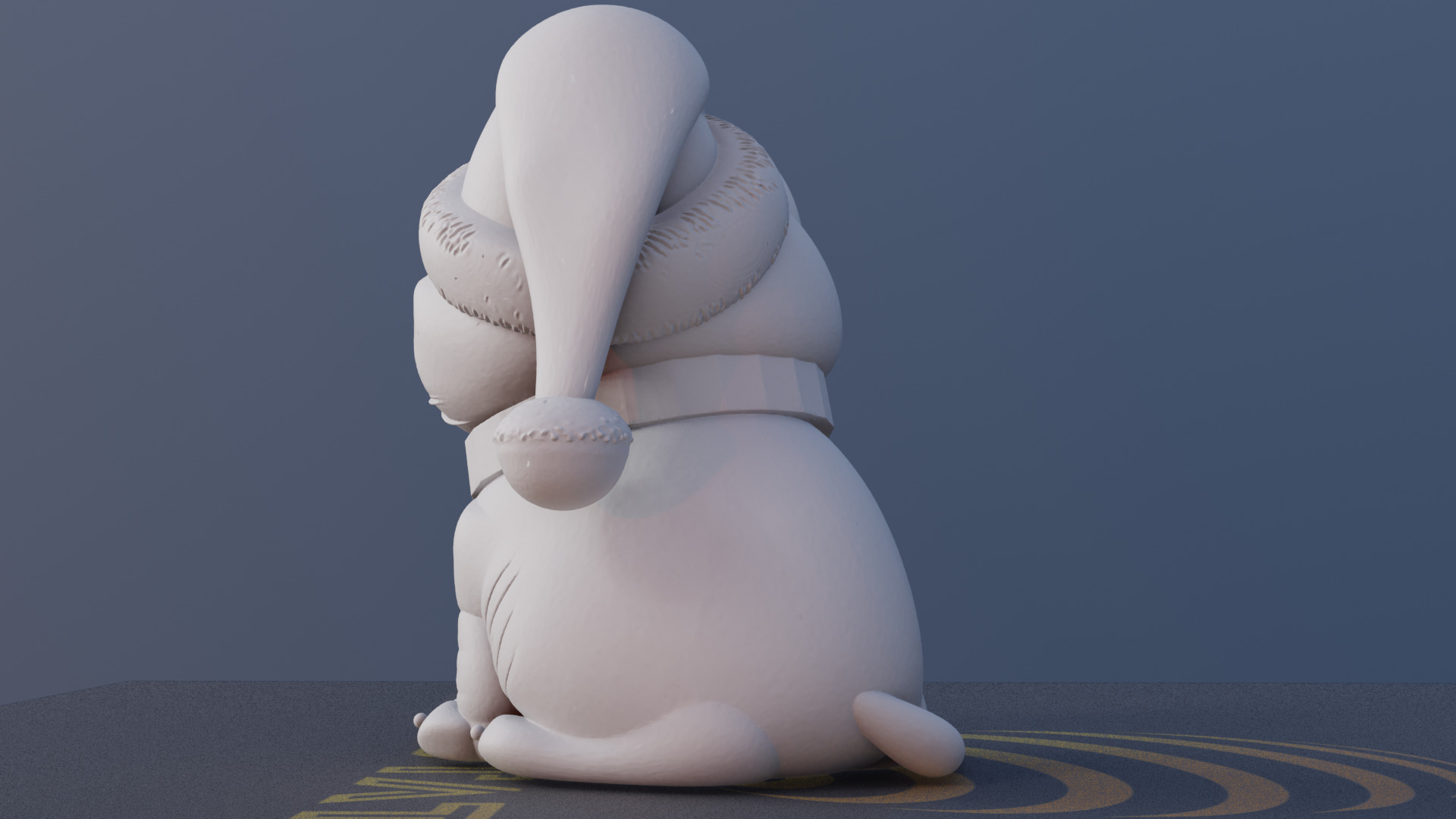 Festive Cat 3D Printable Christmas Cat Model with Santa Hat 3D print model_12