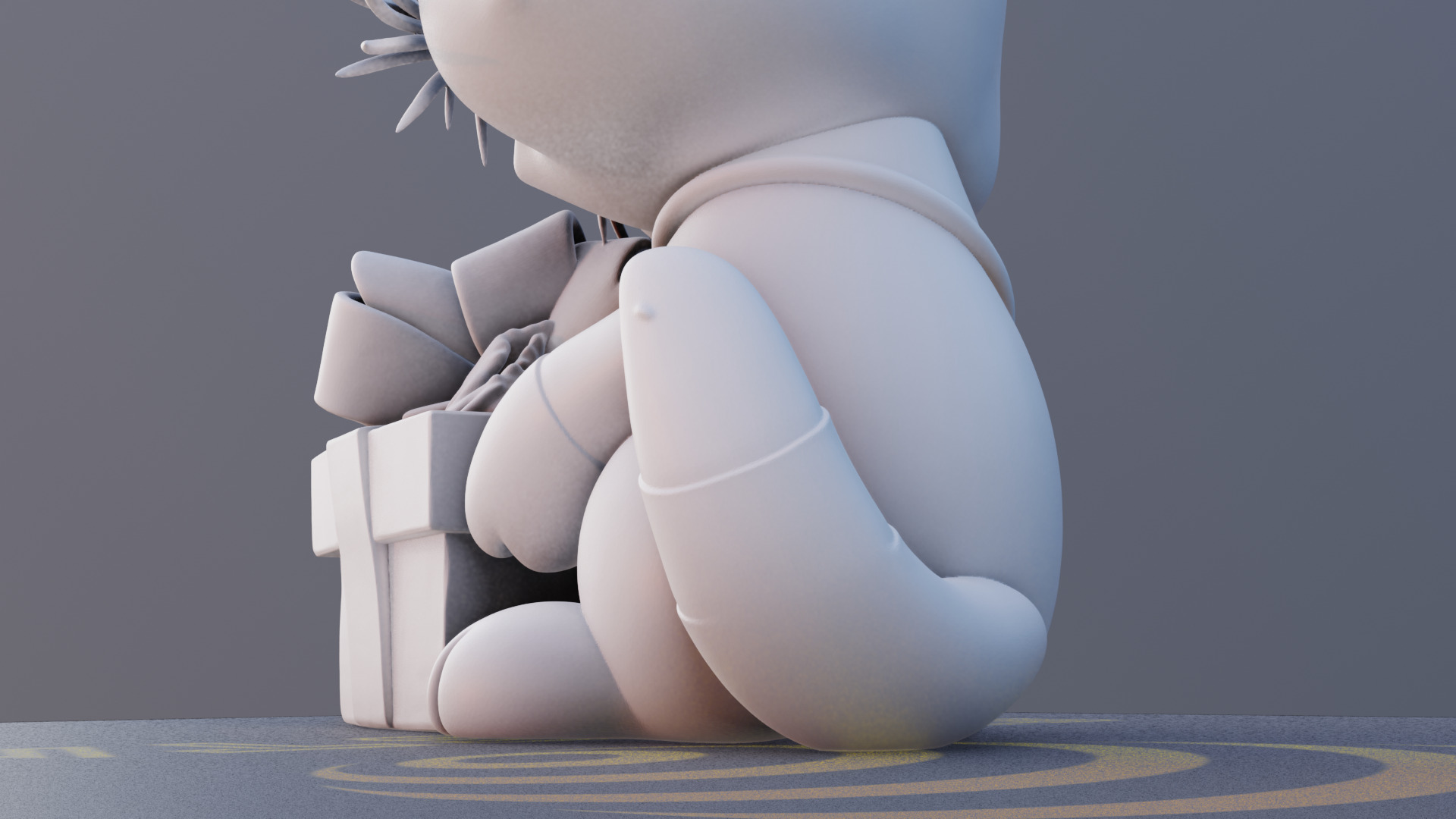 Gift Meow 3D Printable Cat Holding Christmas Present 3D print model_11