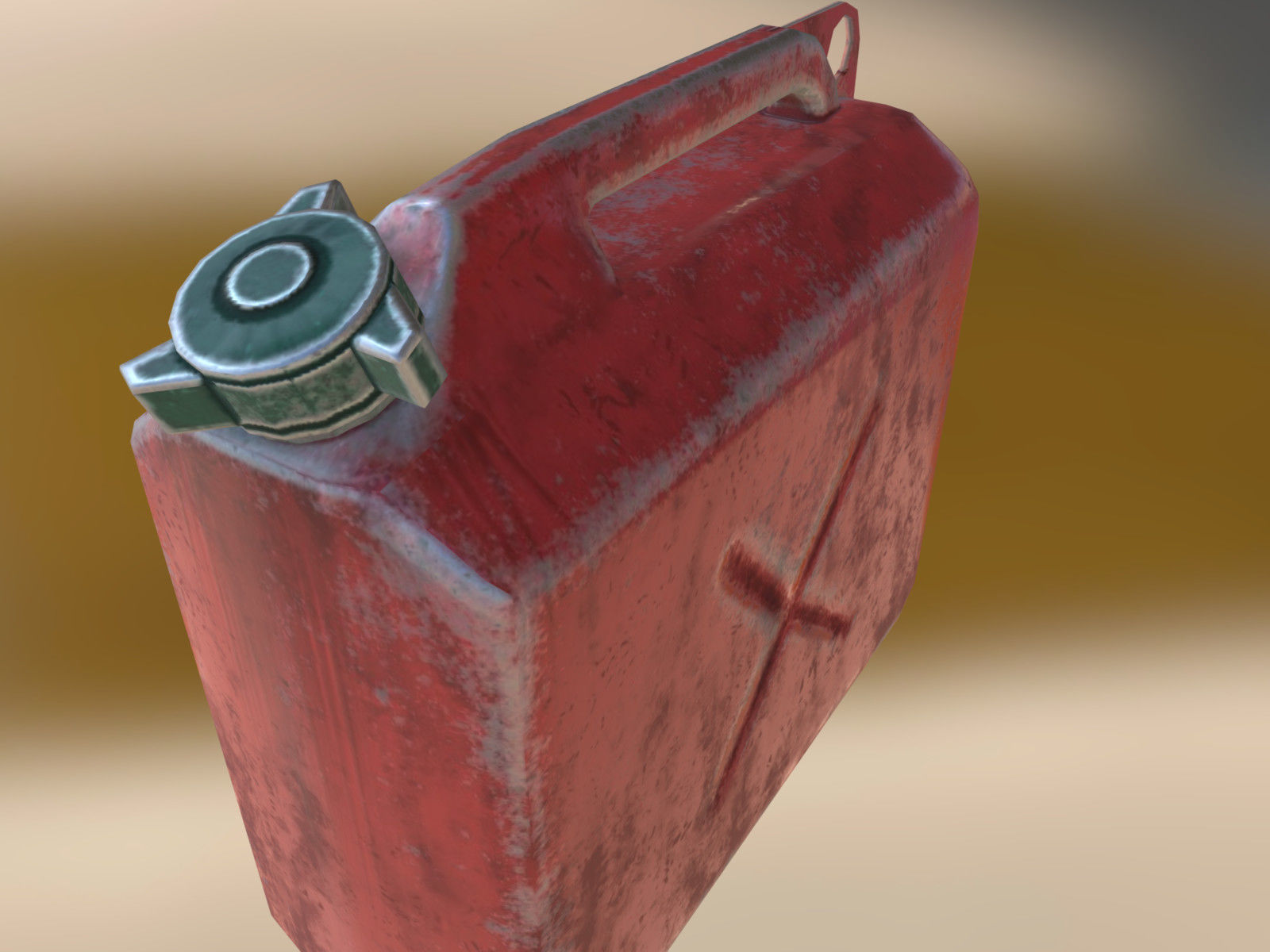 Gas Canister Low-poly 3D model_4