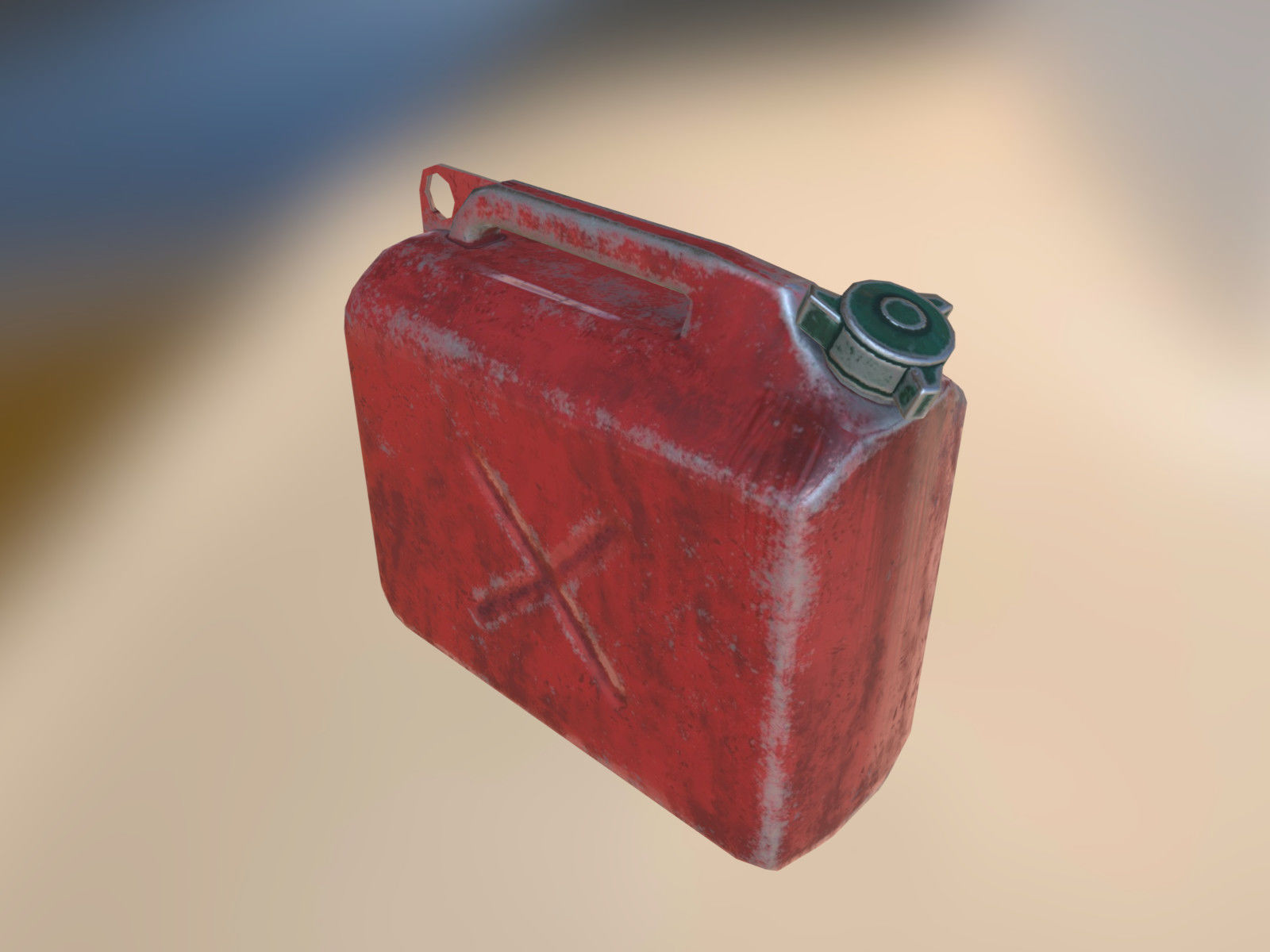 Gas Canister Low-poly 3D model_1
