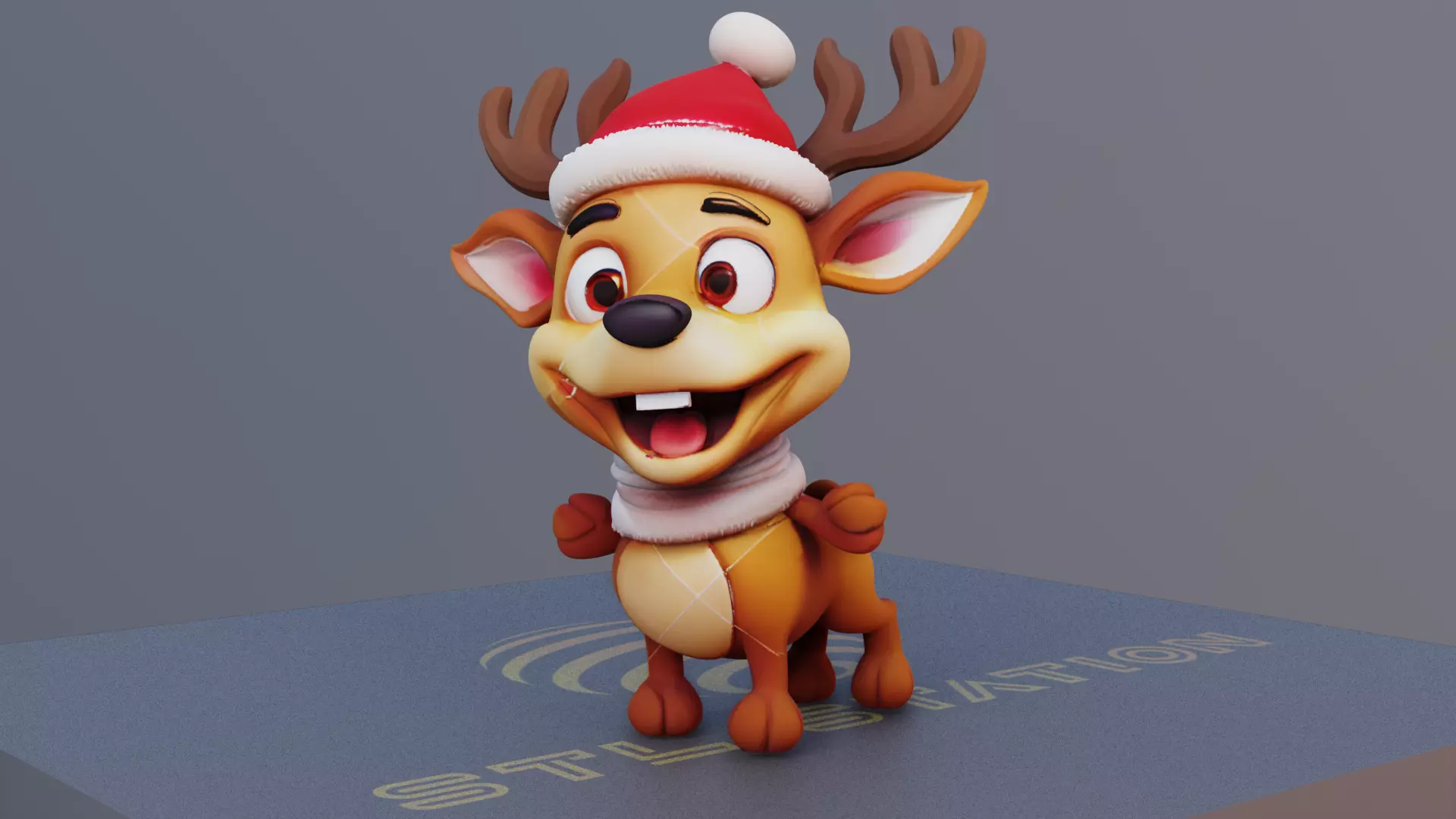 Christmas Reindeer 3D Printable Holiday Decor Model 3D print model_0