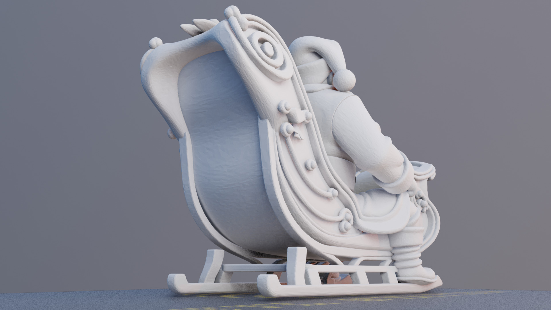 Santa in Sleigh 3D Printable Christmas Model 3D print model_2
