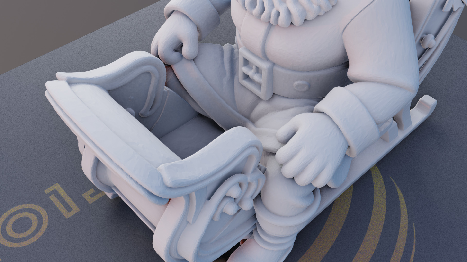 Santa in Sleigh 3D Printable Christmas Model 3D print model_3