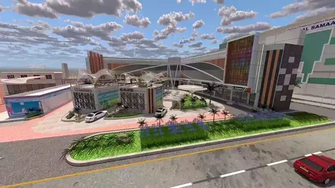 Modern Retail and Commercial Strip A30 DWG SketchUp 3D model