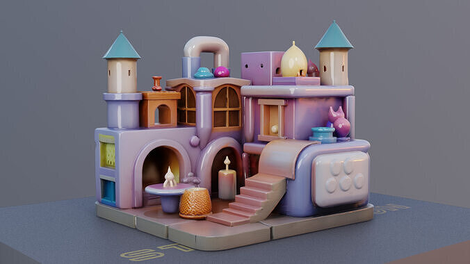 Whimsy Castle 3D Printable Fantasy House Model 3D print model