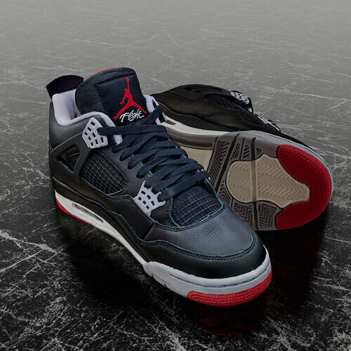 AIR JORDAN 4 BRED REIMAGINED 3D SHOES Low-poly 3D model