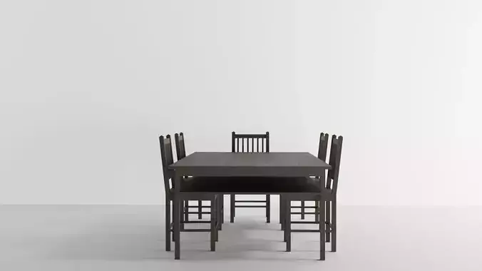 Dining Table  Chairs Set  3 Textures 3ds Max 