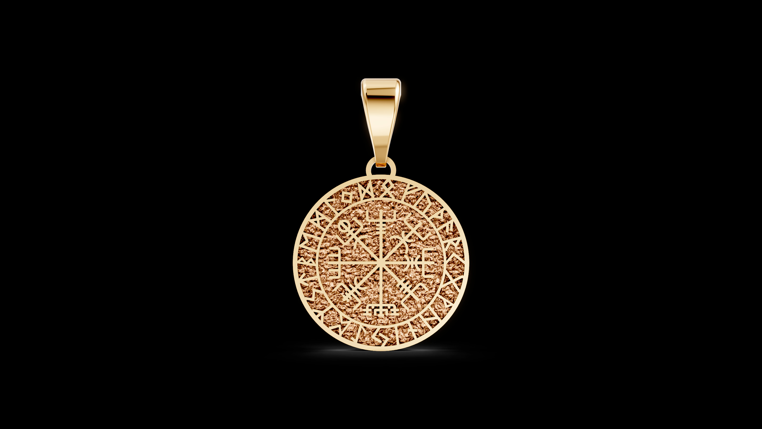 Round Celtic Pendant with Runes 3D print model_5