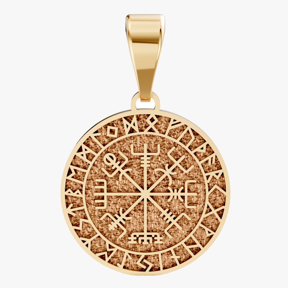 Round Celtic Pendant with Runes 3D print model_10