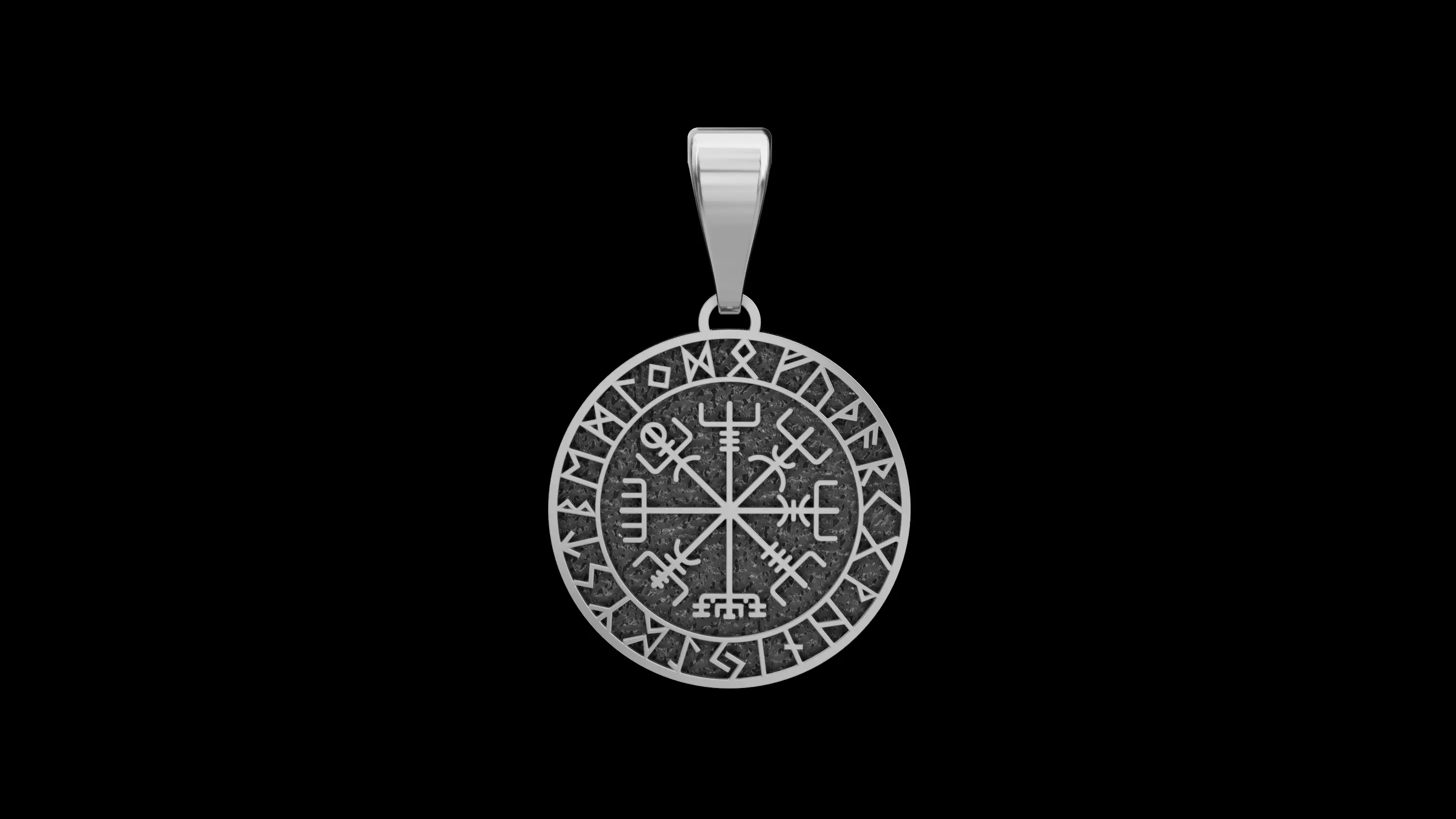 Round Celtic Pendant with Runes 3D print model_0
