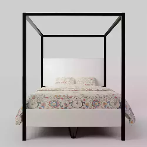 Atwell Canopy Bed Queen Matte Black