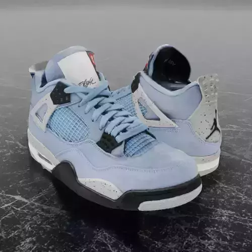 NIKE AIR JORDAN 4 RETRO UNIVERSITY BLUE 3D SHOES
