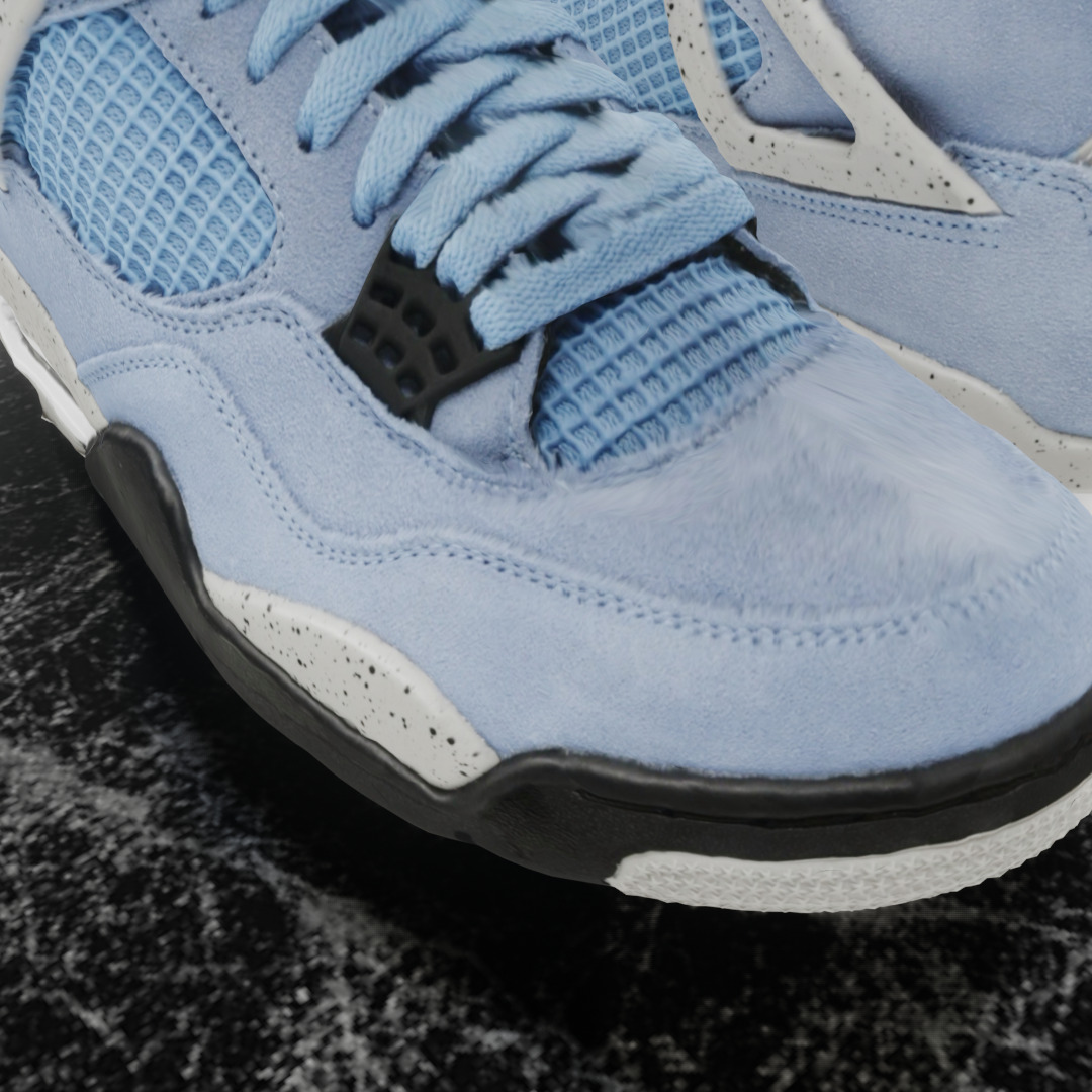 NIKE AIR JORDAN 4 RETRO UNIVERSITY BLUE 3D SHOES Low-poly 3D model_8