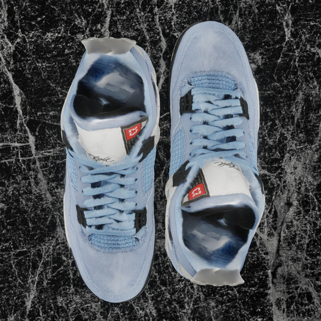 NIKE AIR JORDAN 4 RETRO UNIVERSITY BLUE 3D SHOES Low-poly 3D model_2