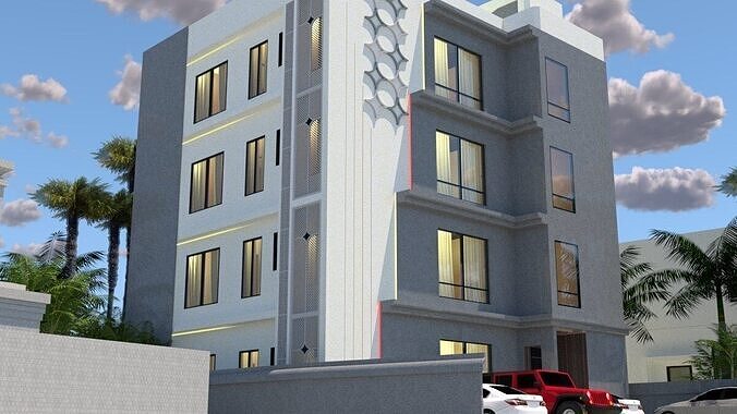 Modern Apartment Building Design A26 DWG SketchUp 3D model