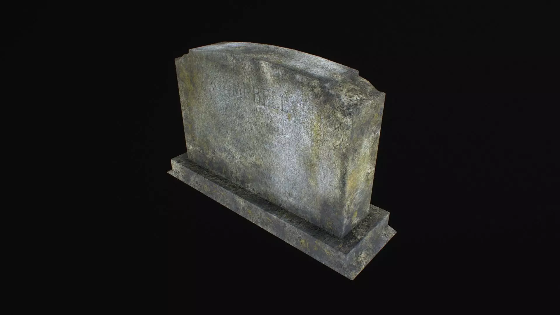 Headstone Worn and Vintage Lowpoly Tombstone Low-poly 3D model