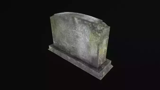 Headstone Worn and Vintage Lowpoly Tombstone