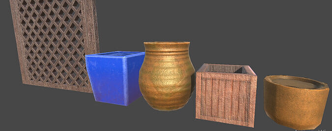 Garden Set Dressing Props Low-poly 3D model