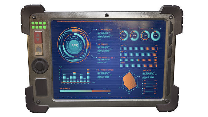Sci-fi Touchpad 5 Low-poly 3D model