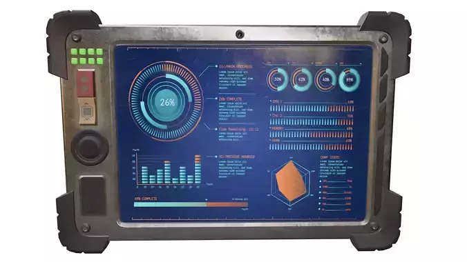 Sci-fi Touchpad 5 Low-poly 3D model