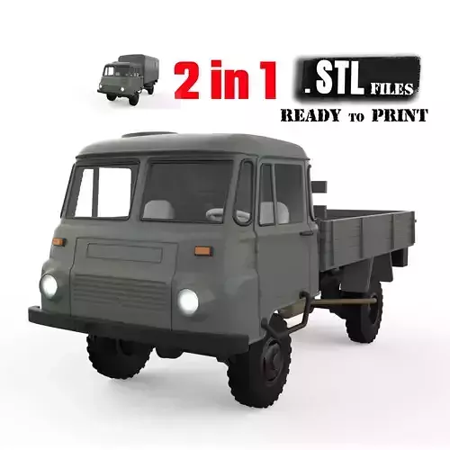 Robur LO 2002 3D printable truck model scale vehicle STL