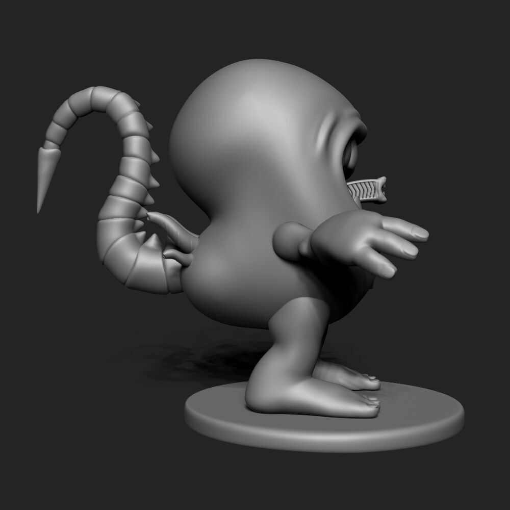 Bolo the Alien bean 3D print model_4