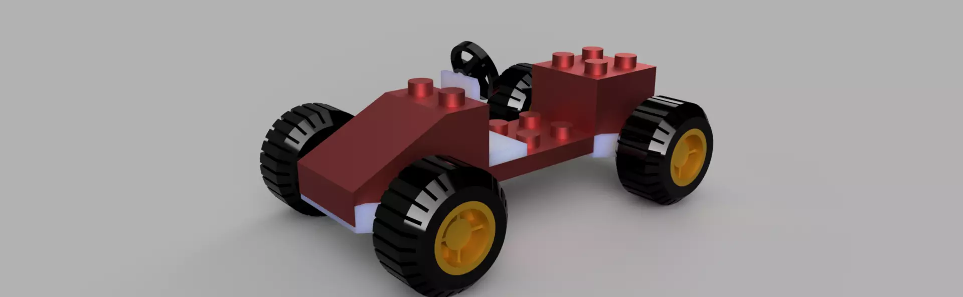 Fusion 360 Brick Toy Car STL and STEP Files 3D print model_0