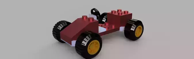 Fusion 360 Brick Toy Car STL and STEP Files 3D print model