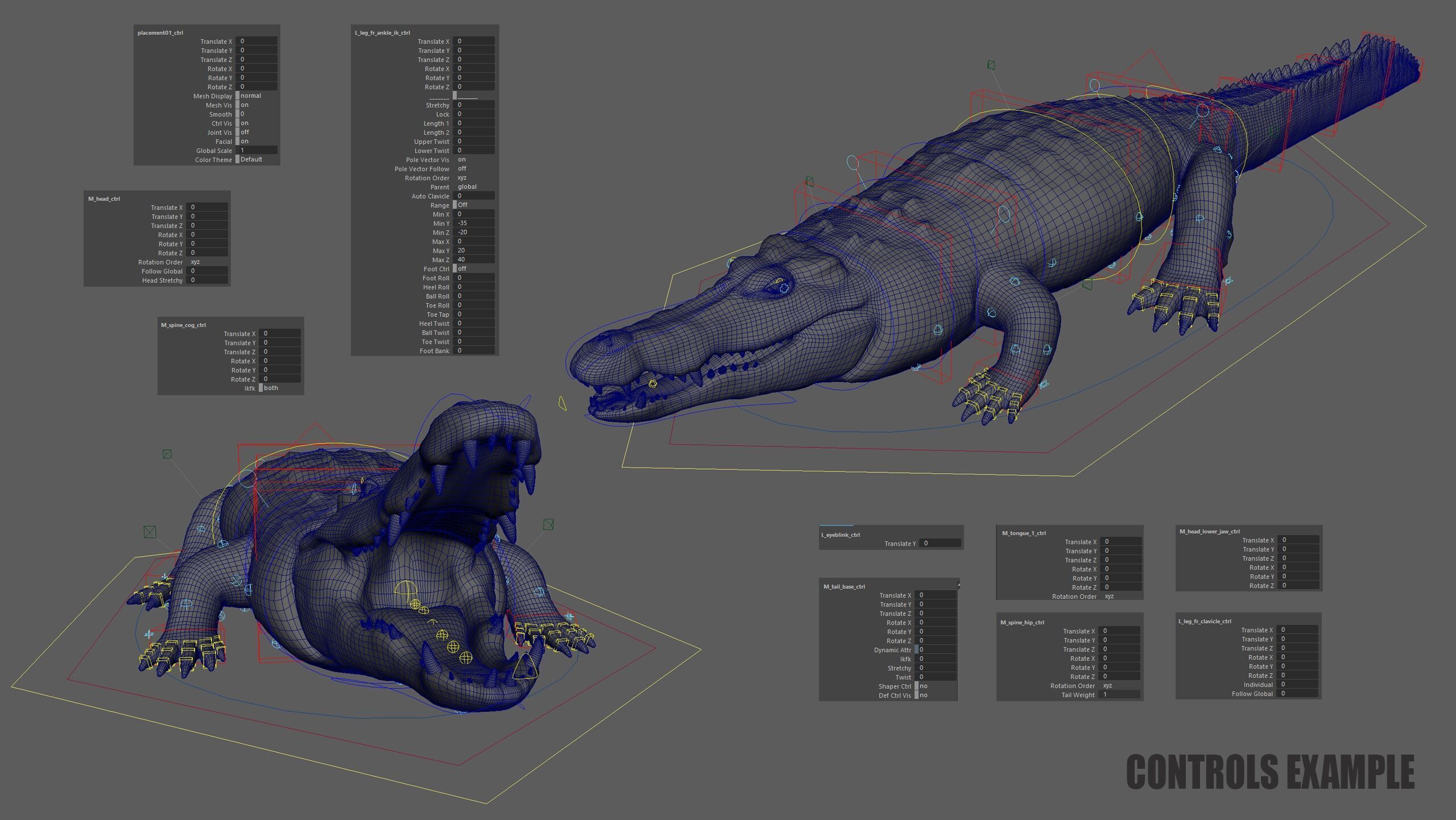 Crocodile RIG 3D model_30