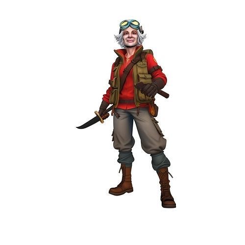Desert Nomad Elder Explorer 3D Character Model Rugged Survival Low-poly 3D model