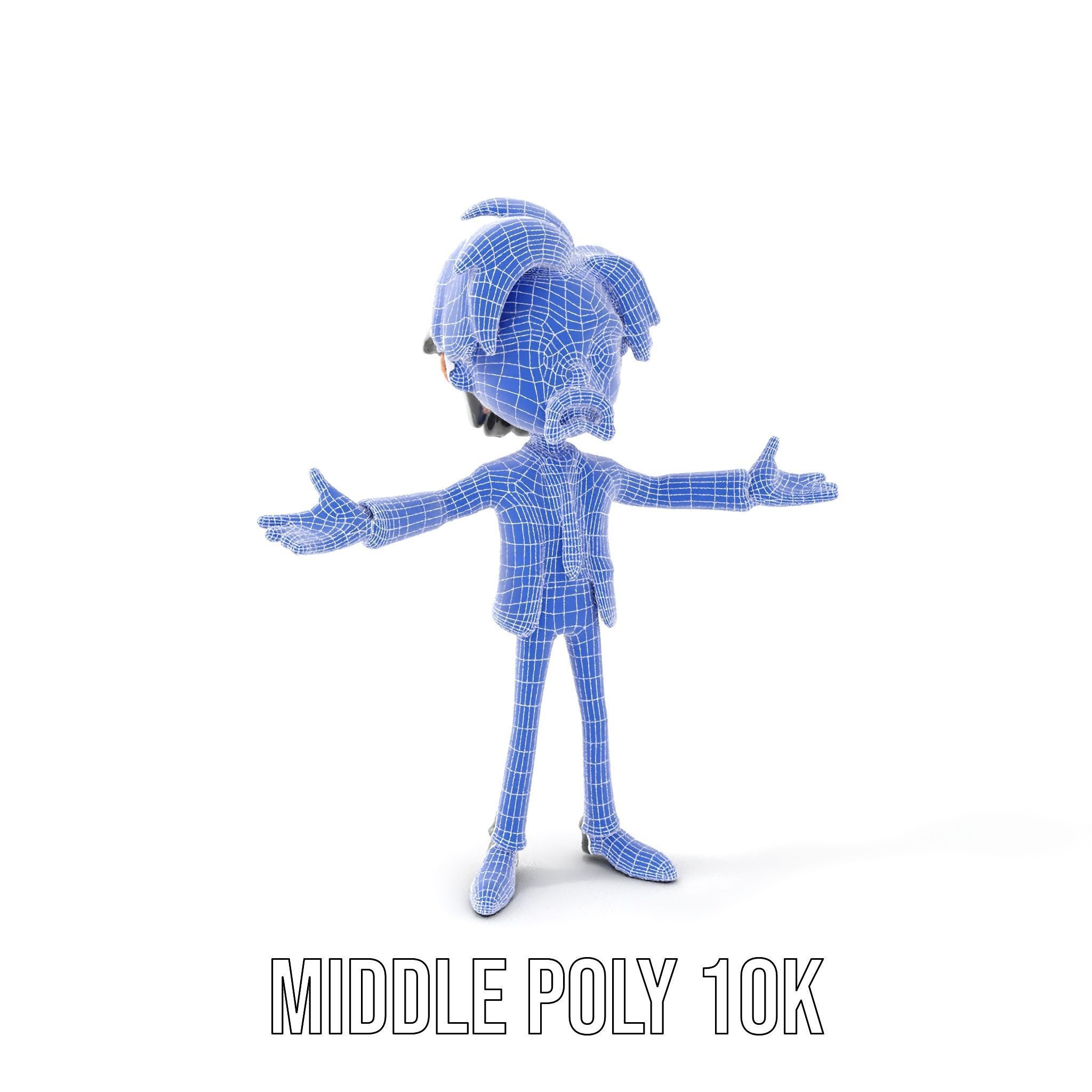 Stylish Suit Character Model  Rigged and Animated Low-poly 3D model_31