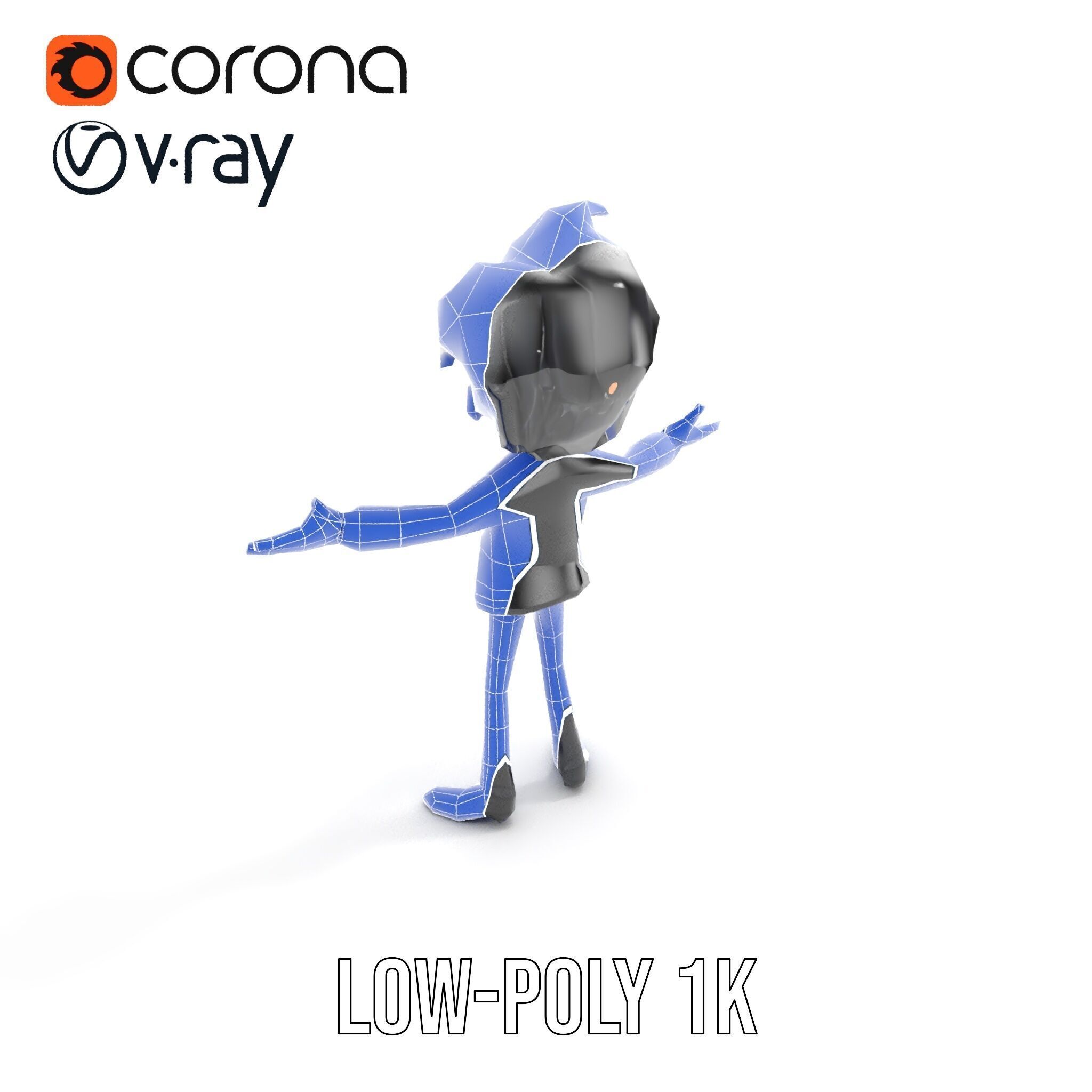 Stylish Suit Character Model  Rigged and Animated Low-poly 3D model_23