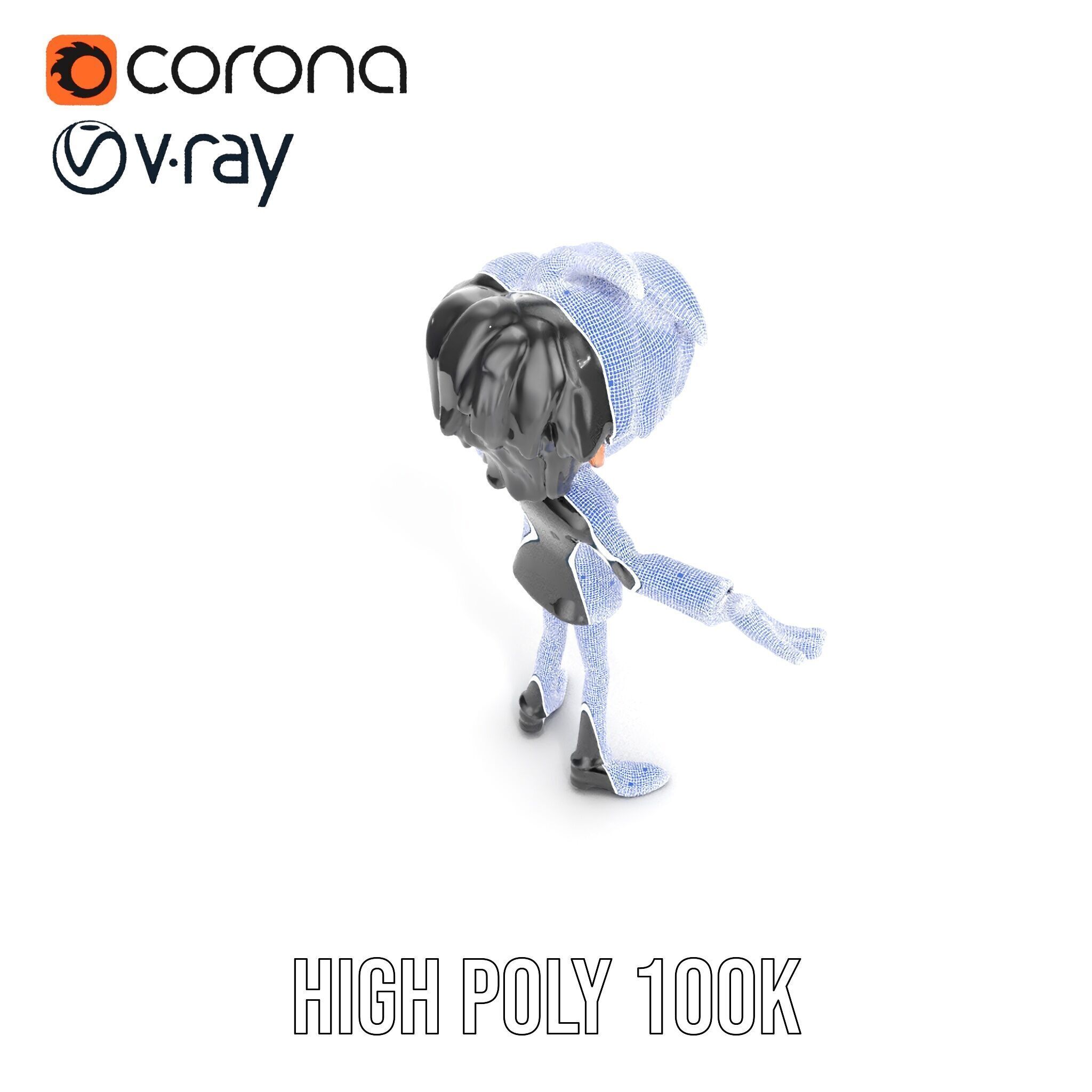 Stylish Suit Character Model  Rigged and Animated Low-poly 3D model_38