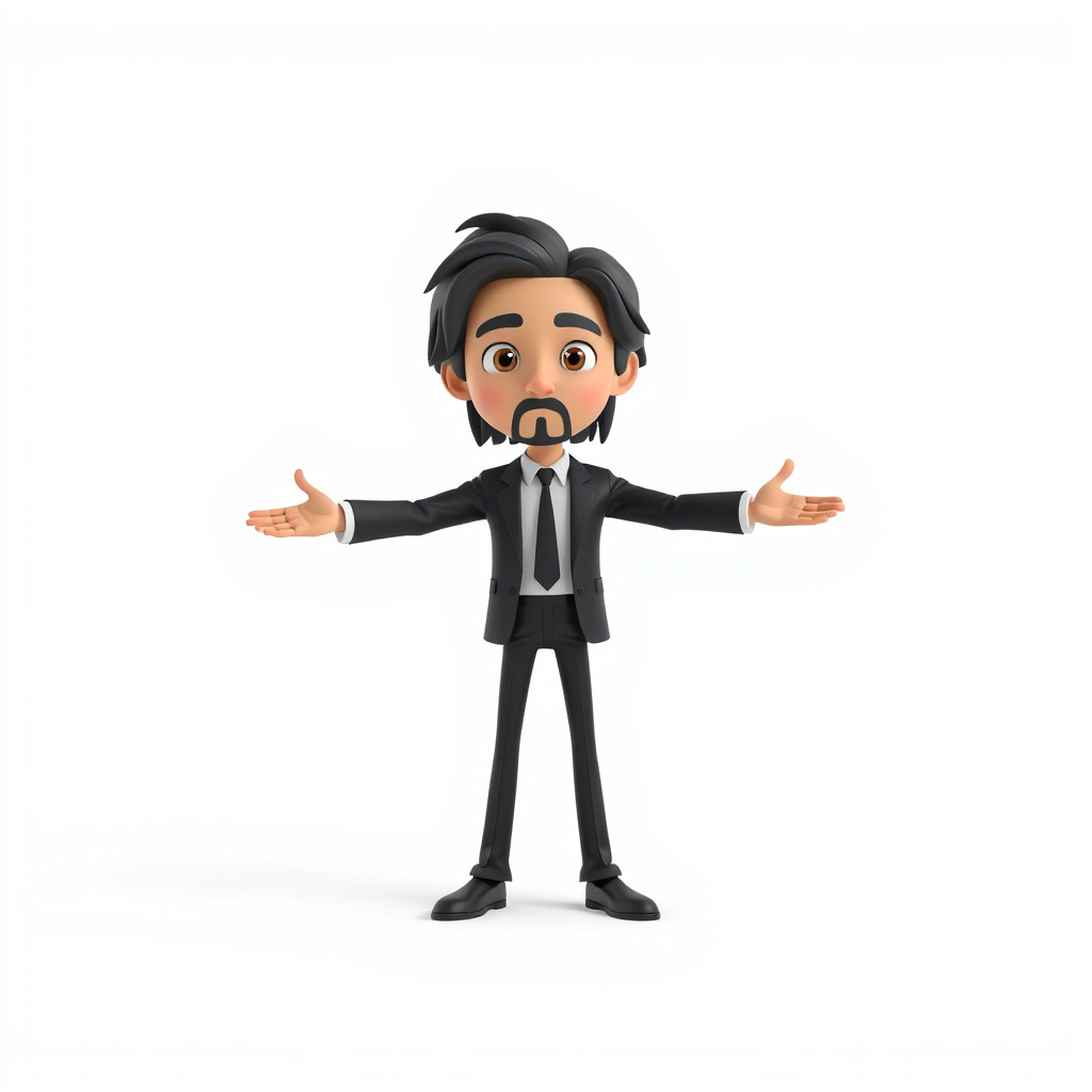 Stylish Suit Character Model  Rigged and Animated Low-poly 3D model_3