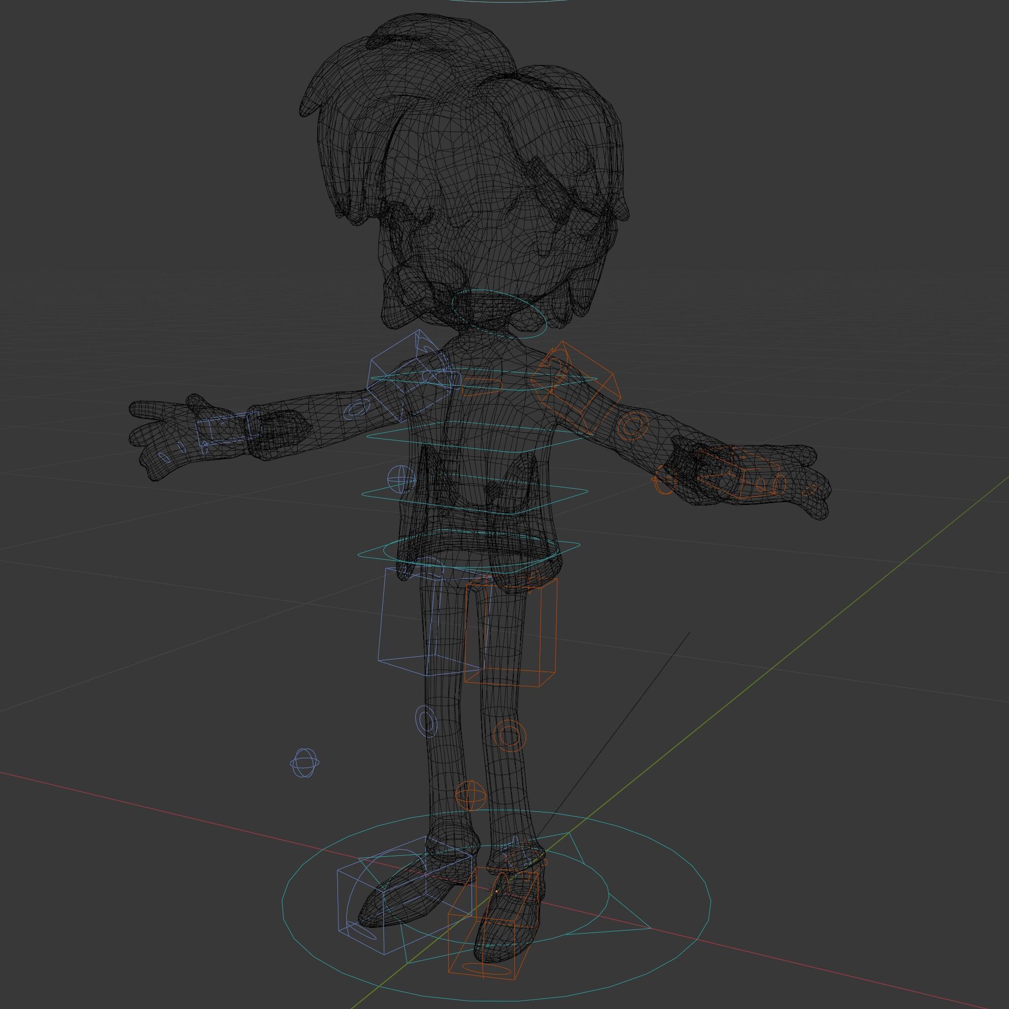 Stylish Suit Character Model  Rigged and Animated Low-poly 3D model_6