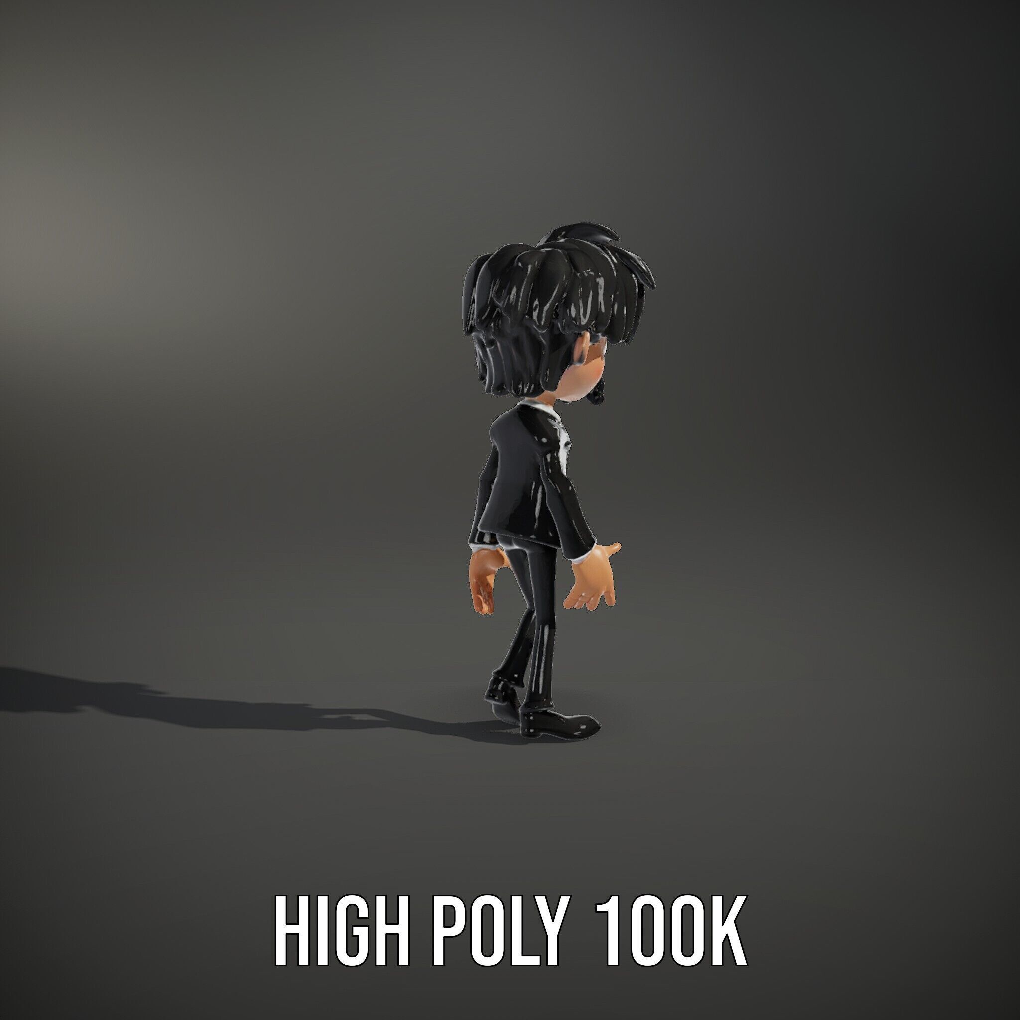 Stylish Suit Character Model  Rigged and Animated Low-poly 3D model_27