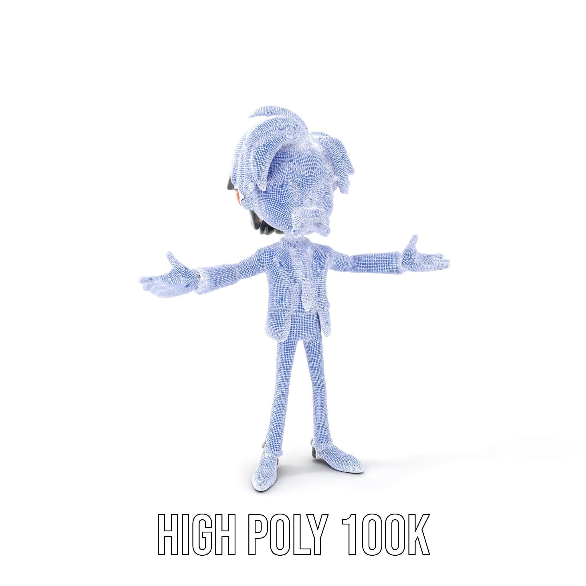Stylish Suit Character Model  Rigged and Animated Low-poly 3D model_5