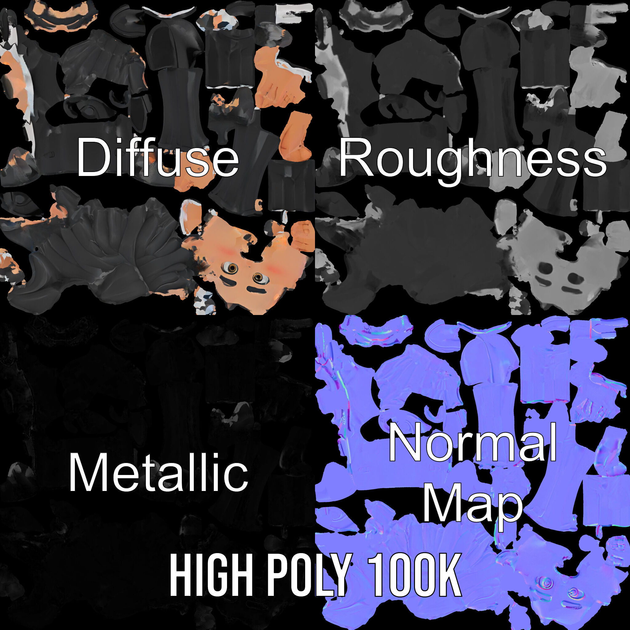 Stylish Suit Character Model  Rigged and Animated Low-poly 3D model_4